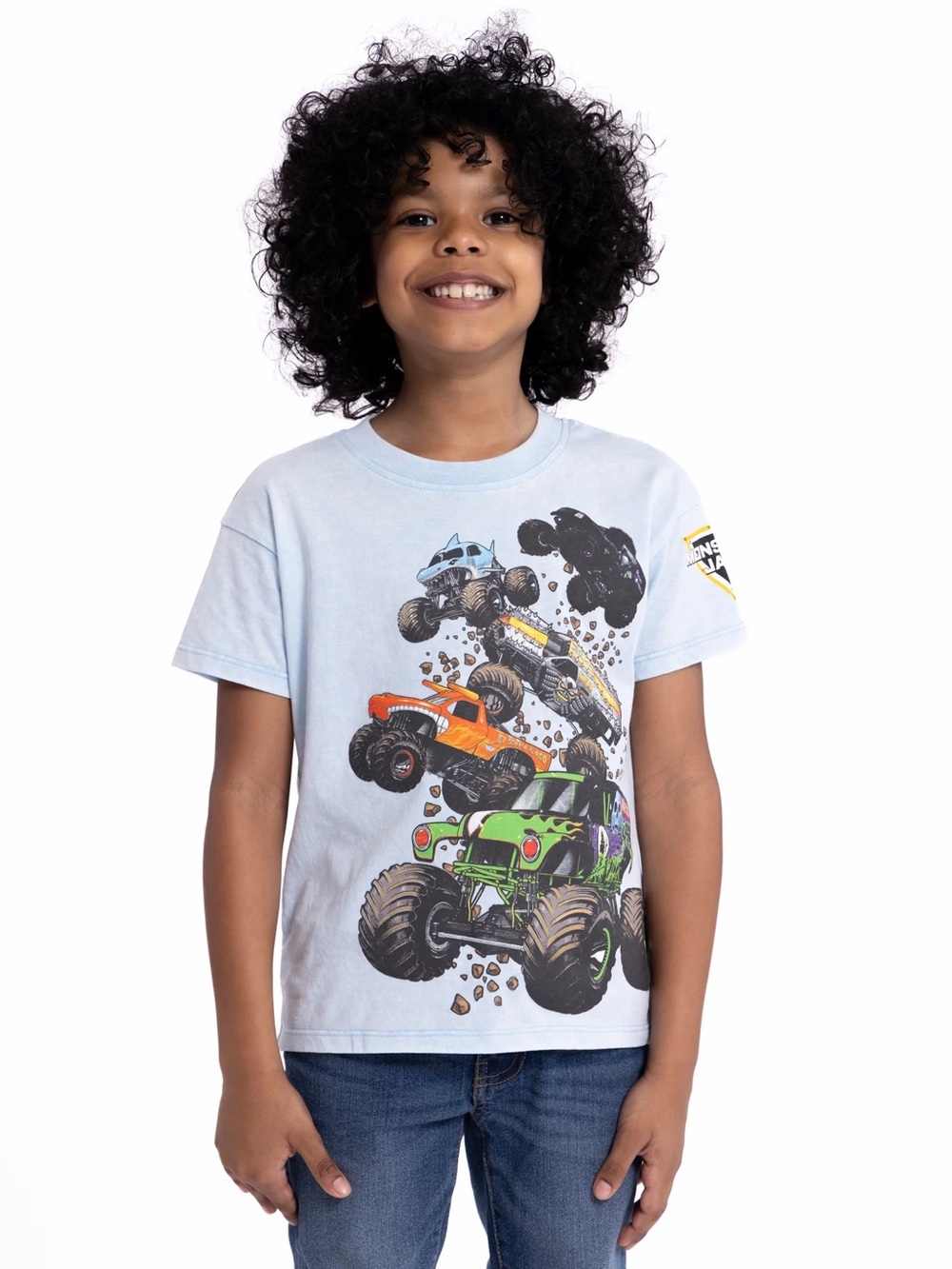 Boys Light Blue Monster Truck Graphic Tee